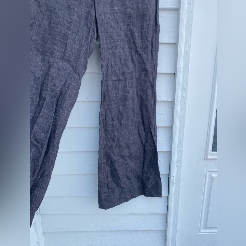 CAbi Charcoal Dress Pants Bell Bottom Wide Leg Linen Pants - Picture 9 of 9